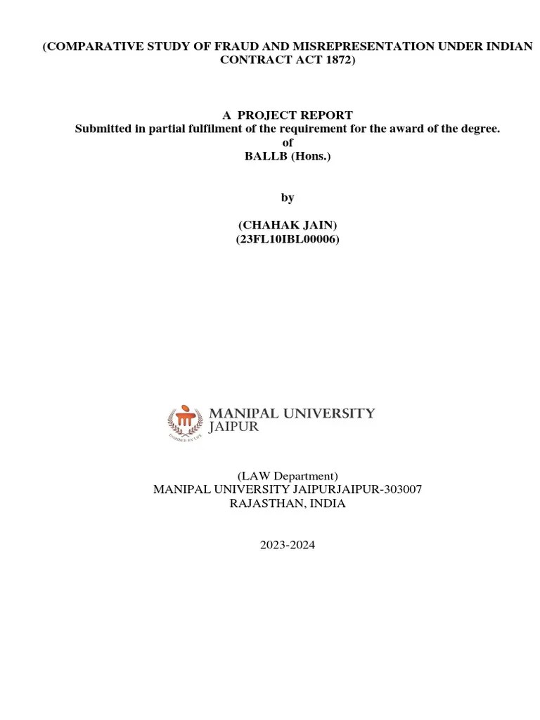Contract Assignment Chahak Jain | PDF | Misrepresentation | Fraud
