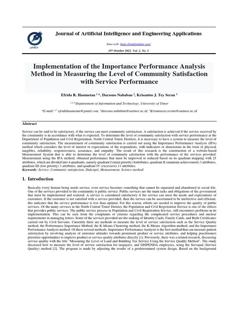 33.implementation Of The Importance Performance Analysis Method In ...