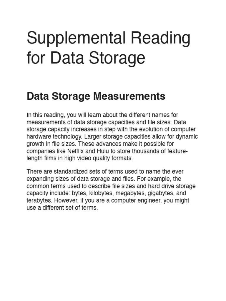Data Storage | PDF | Byte | Bit