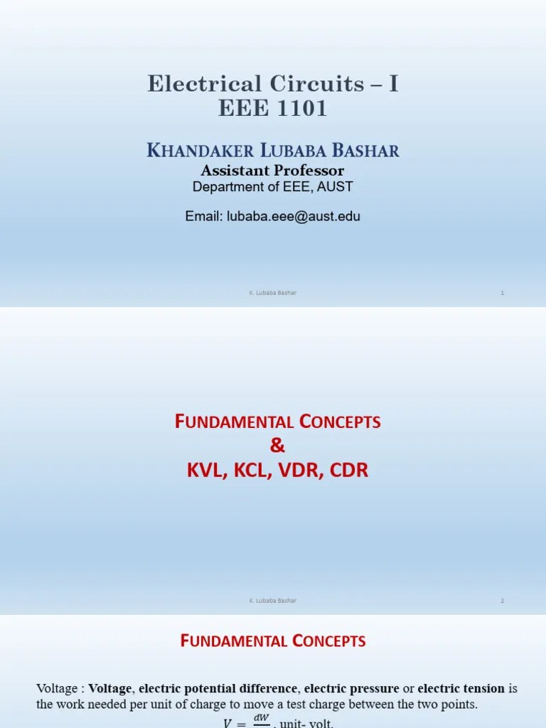 KVL KCL Class | PDF | Electrical Network | Voltage