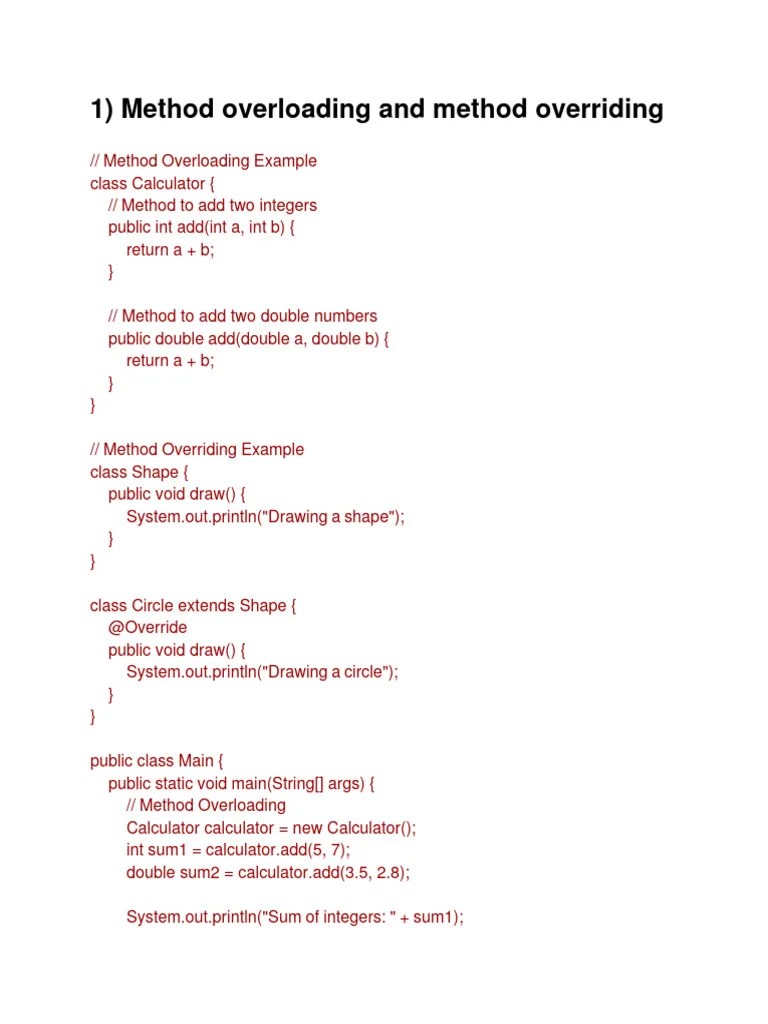 JAVA | PDF | Method (Computer Programming) | Area