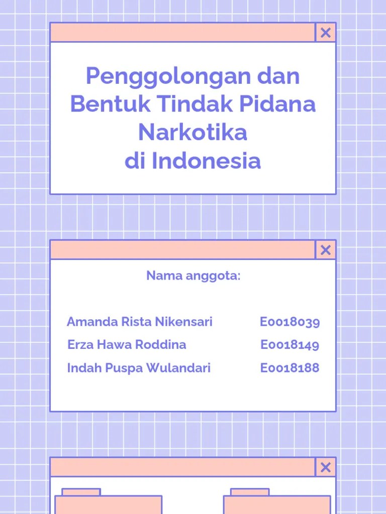 Kelompok 2 - Penggolongan Dan Bentuk Tindak Pidana Narkotika Di Indonesia | PDF