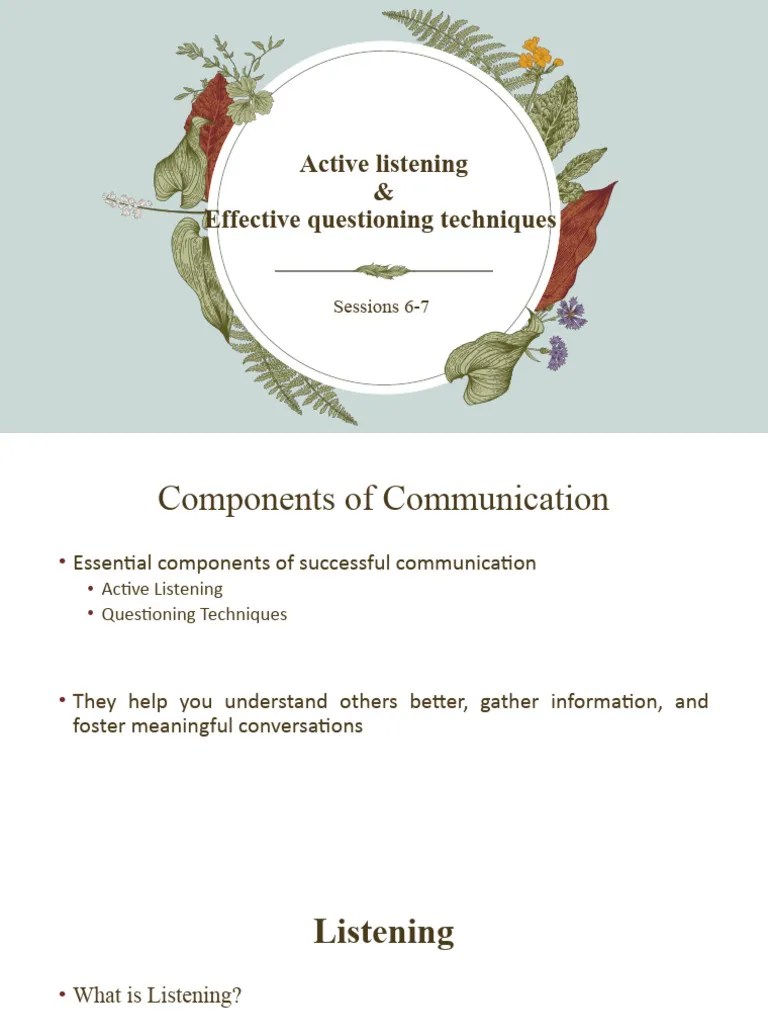 Active Listening | PDF | Communication | Behavioural Sciences