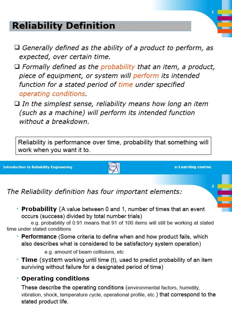 Introduction To Reliability Engineering - CERN 06.11 | PDF ...