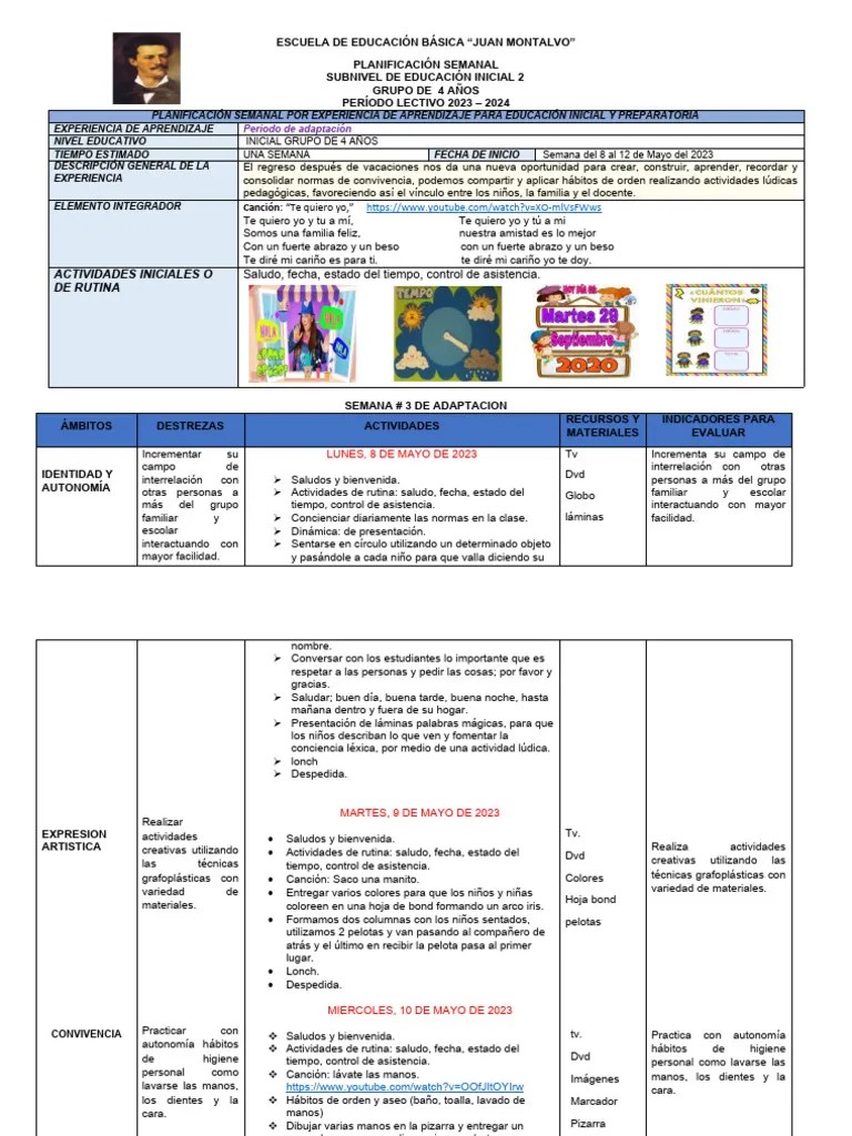 Planificacion Semana 3 | Descargar Gratis PDF | Educación De La Primera Infancia