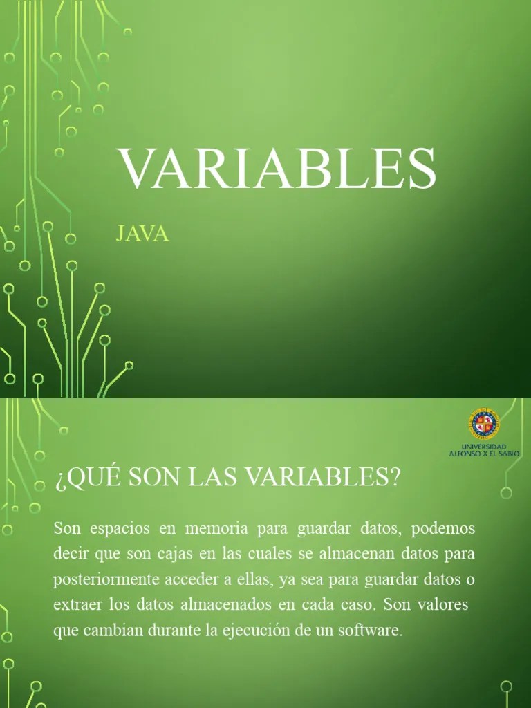 1 - Variables (Java) | PDF | Java (lenguaje De Programación) | Variable ...