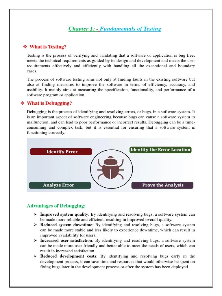 Fundamentals Of Testing | PDF | Software Testing | Software Bug