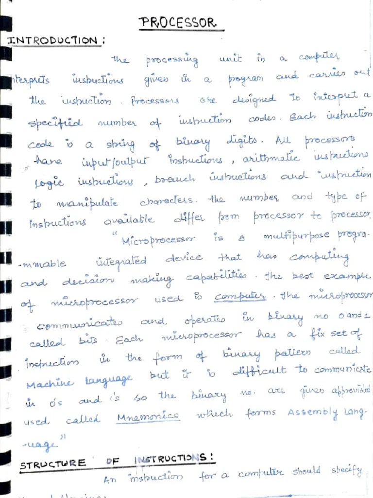 Microprocessor Notes | PDF