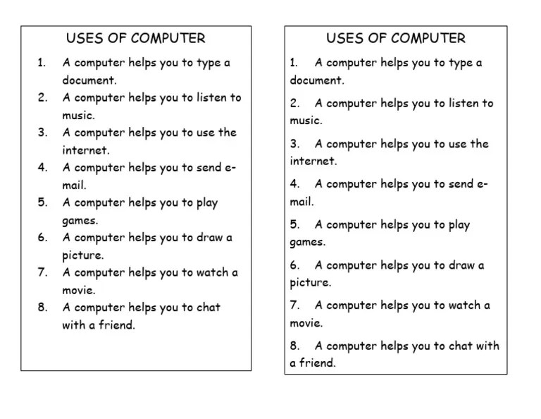 Uses Of Computer Grade 2 | PDF