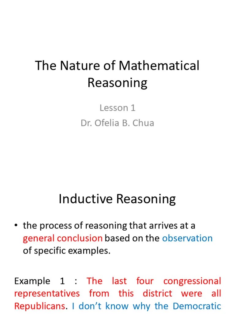 1 Nature Of Mathematical Reasoning | PDF | Inductive Reasoning | Reason