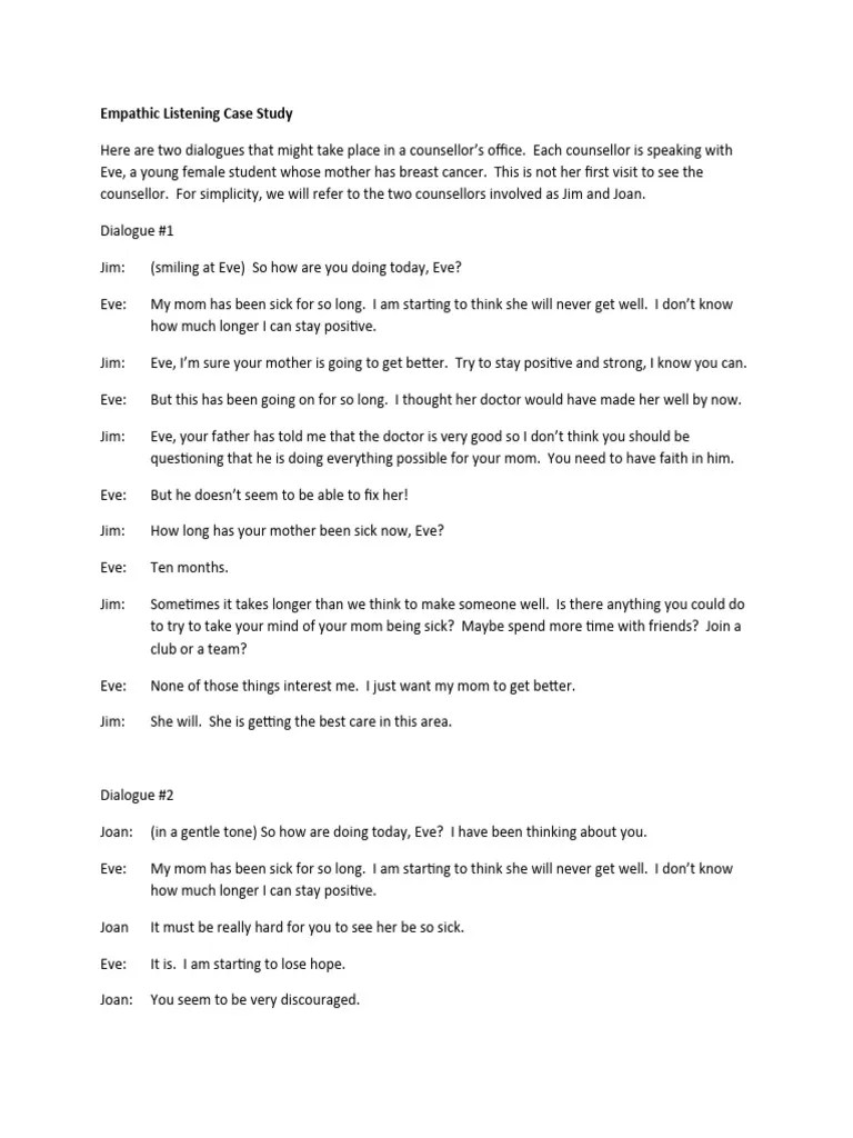 Empathic Listening Case Study | PDF