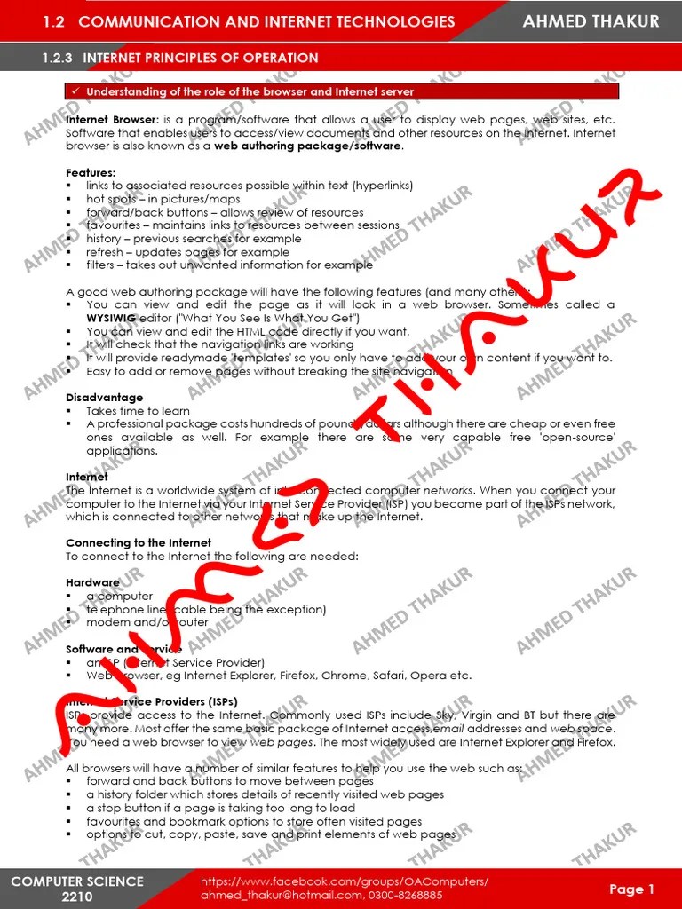 1.2.3 Internet Principles Of Operation | PDF | World Wide Web ...