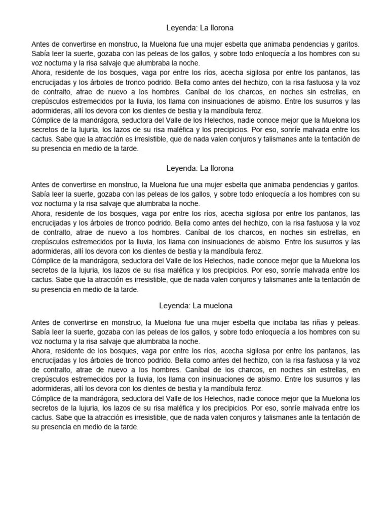 Leyenda (La Muelona) | PDF | Leyendas Sobrenaturales | Leyendas