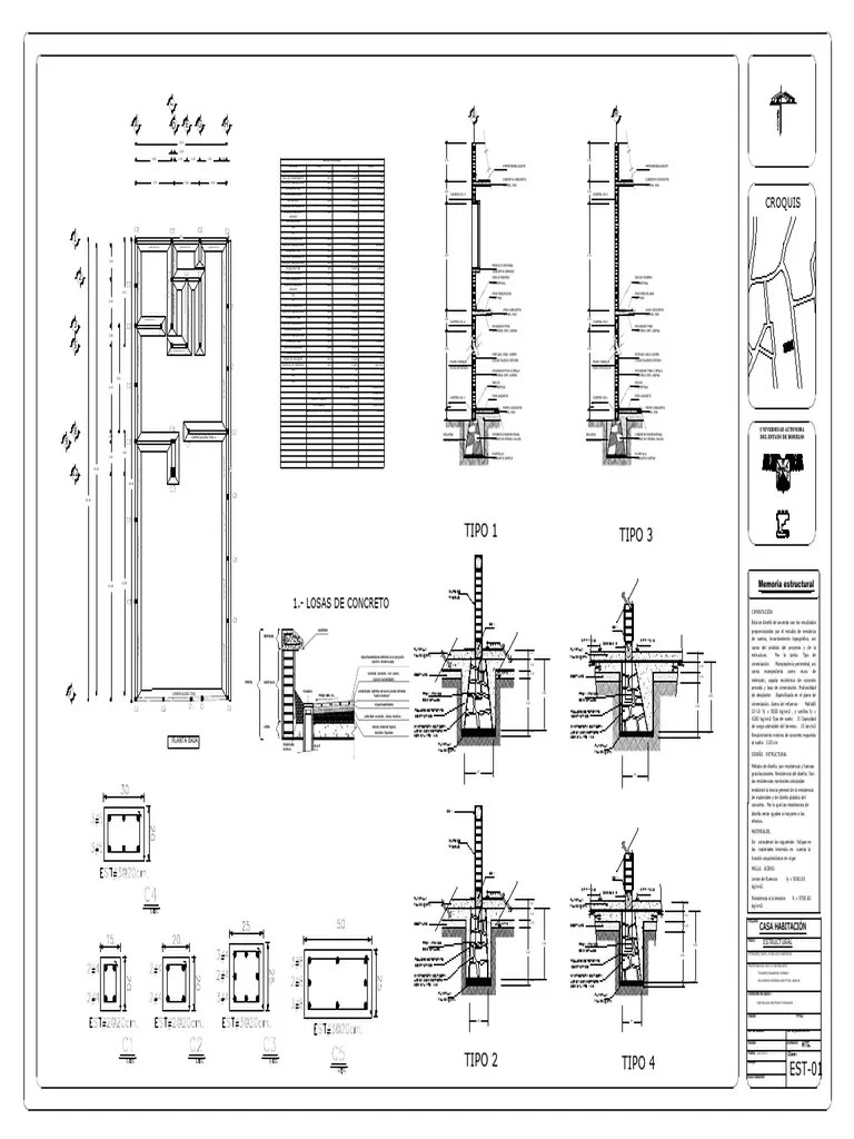 Cimentacion Casa | PDF | Fundación (Ingeniería) | Albañilería