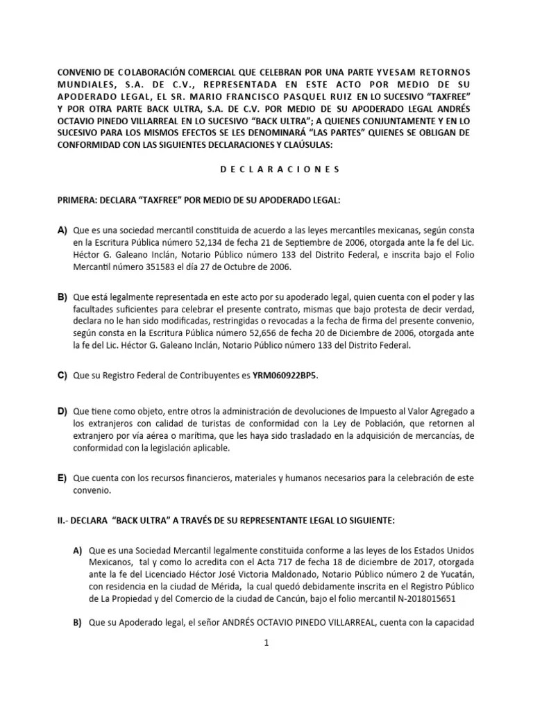 Convenio De Colaboracion Comercial Gu-Taxfree 2018-2020 | PDF | México | Justicia