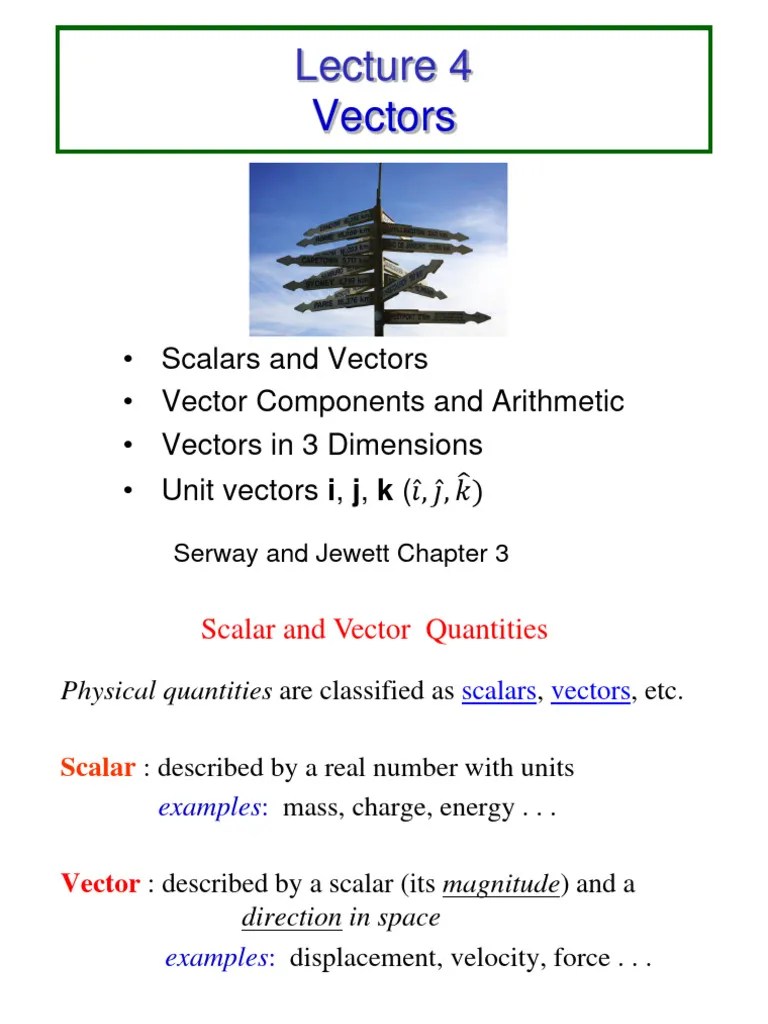 Lecture 4-Module 1-Vectors-Ave1 | PDF | Euclidean Vector | Cartesian ...