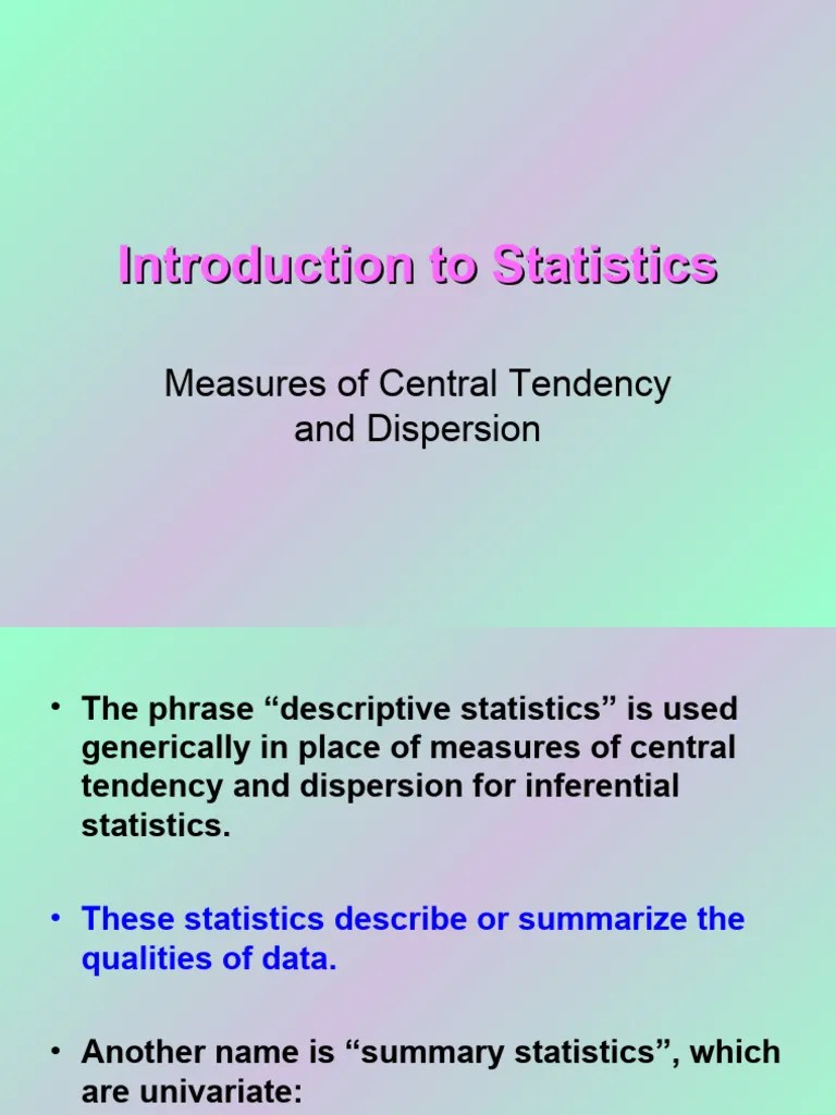 Introduction To Statistics2312 | PDF | Mean | Variance