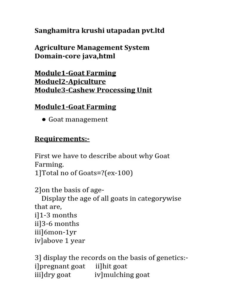Agriculture Management System | Download Free PDF | Employment | Agriculture