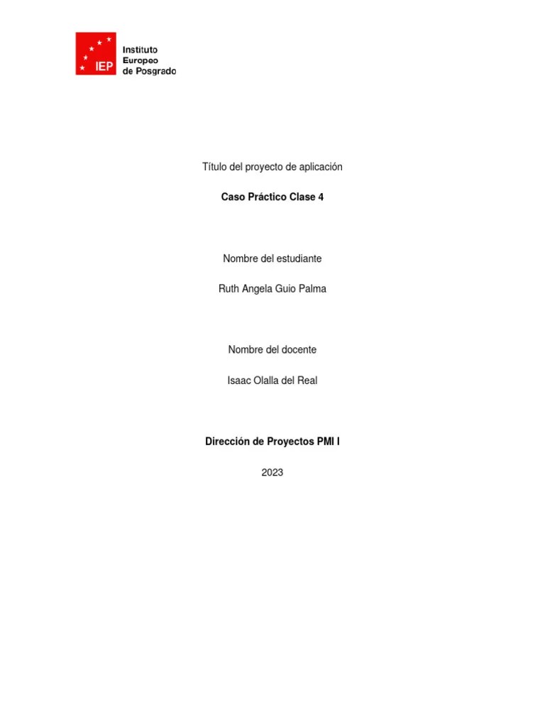 Caso Practico Clase 4 PMI | PDF