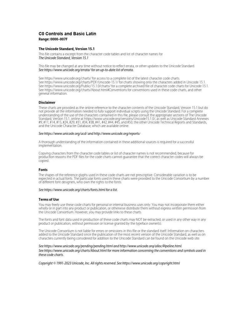 Ascii Chart | PDF | Quotation Mark | Typographical Symbols