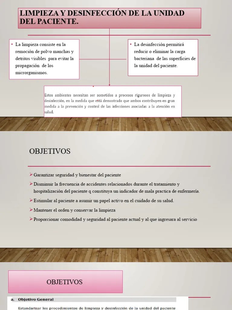 Limpieza Y Desinfección De La UNIDAD DEL PACIENTE | PDF