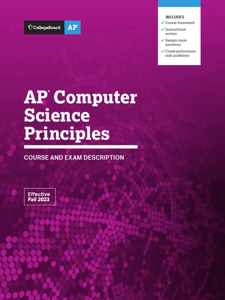 AP Computer Science Principles Course And Exam Description | PDF ...