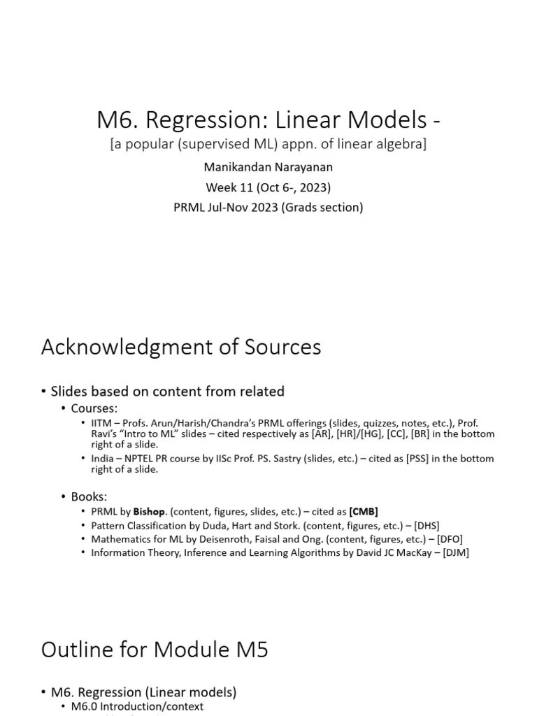 M6 RegressionLinearModels V2 | PDF | Least Squares | Regression Analysis