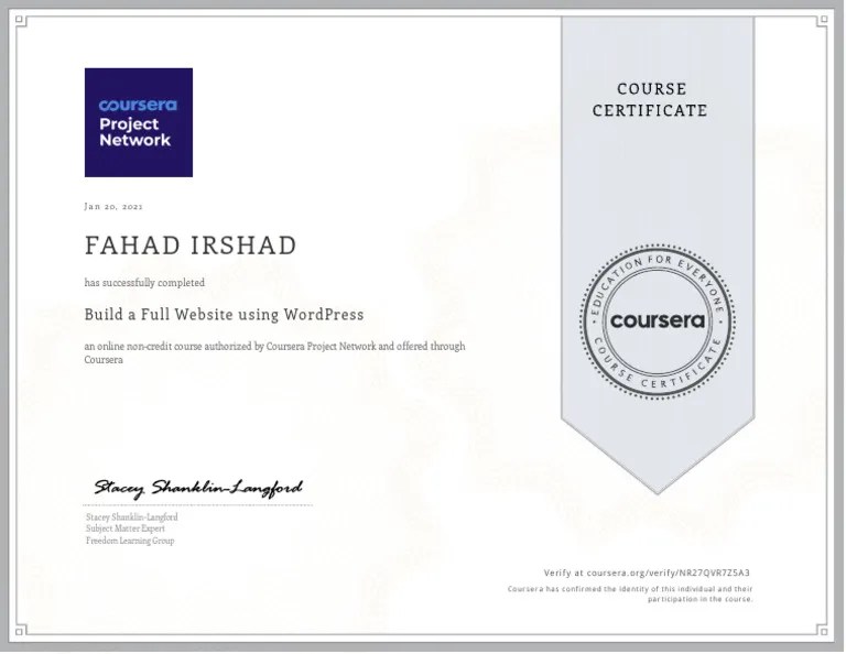 Coursera Build A Full Website Using WordPress | PDF