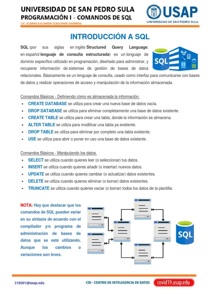 Introducción A SQL | Descargar Gratis PDF | Bases De Datos | SQL