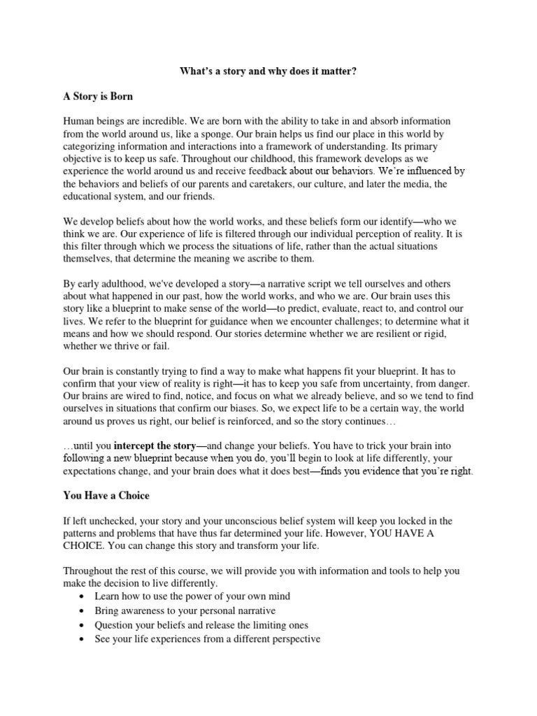 What Is A Life Story | PDF | Experience | Cognitive Psychology