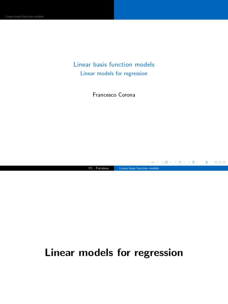03 1 Linear Basis Function Models Draft SEP24 | PDF | Least Squares ...