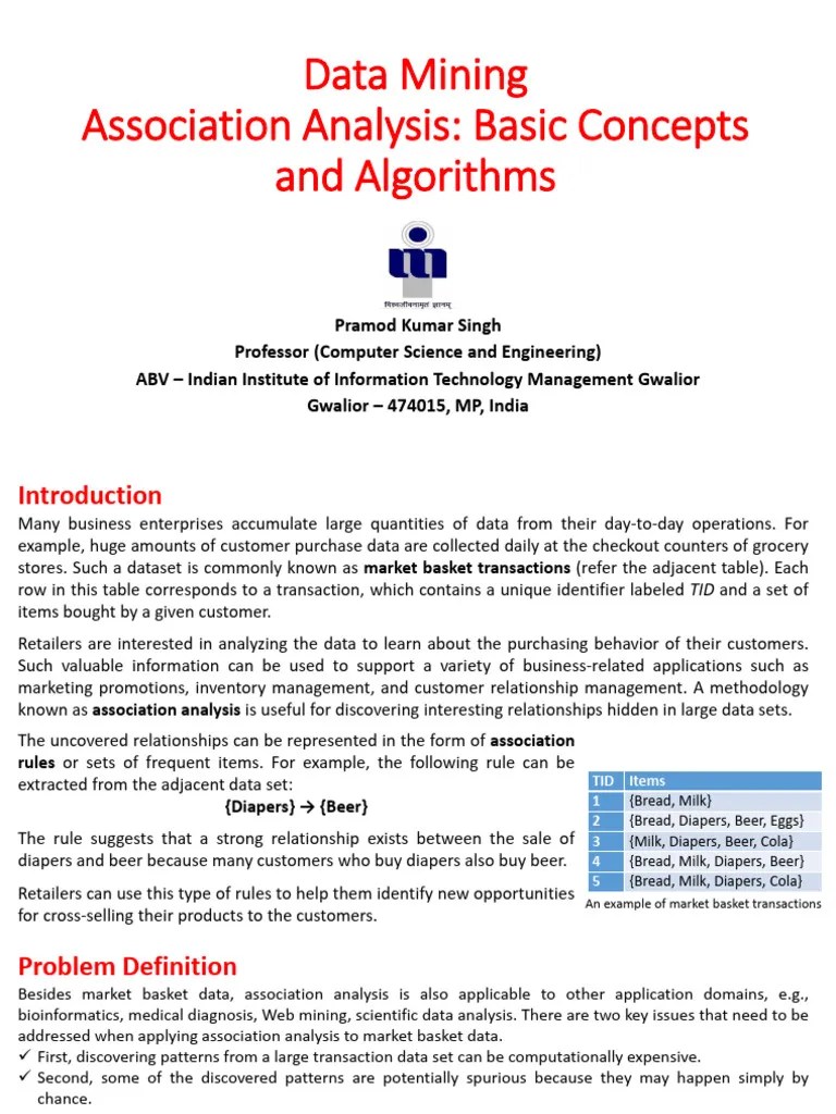 Chapter-6 (Association Analysis Basic Concepts And Algorithms) | PDF ...