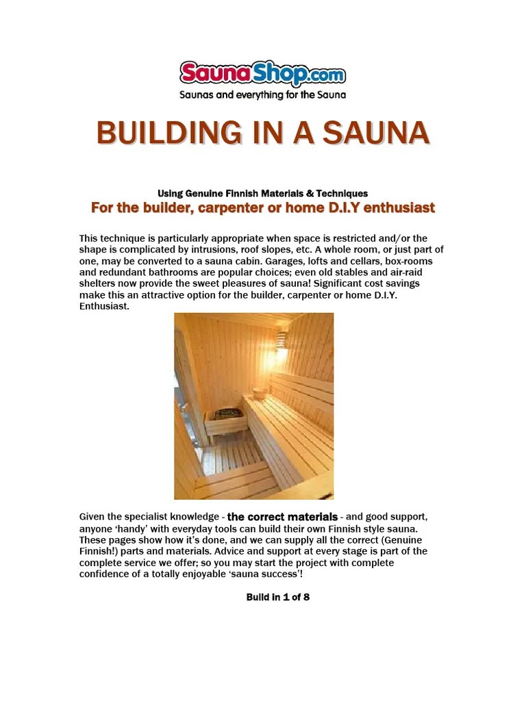 1434 - Building In A Sauna 2017 | PDF | Building Insulation | Door