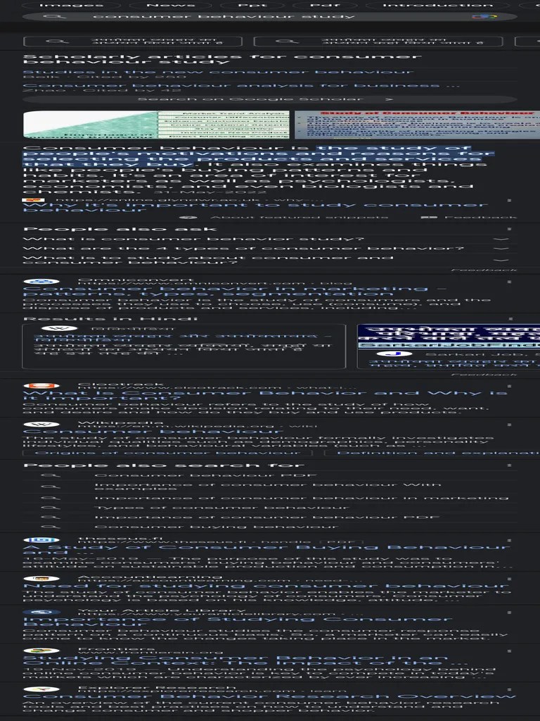 Consumer Behaviour Study - Google Search | PDF | Behavior | Consumer Behaviour