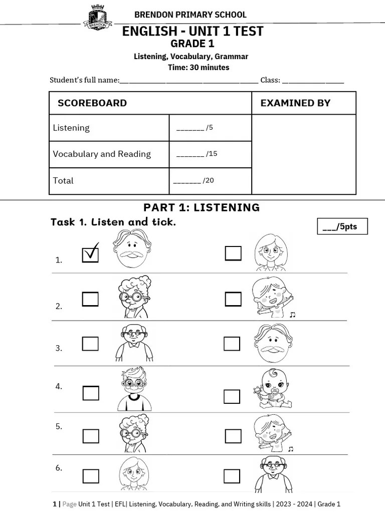2324 G1 Unit Test 01 PDF | PDF | Standardized Tests | Cultural Assimilation