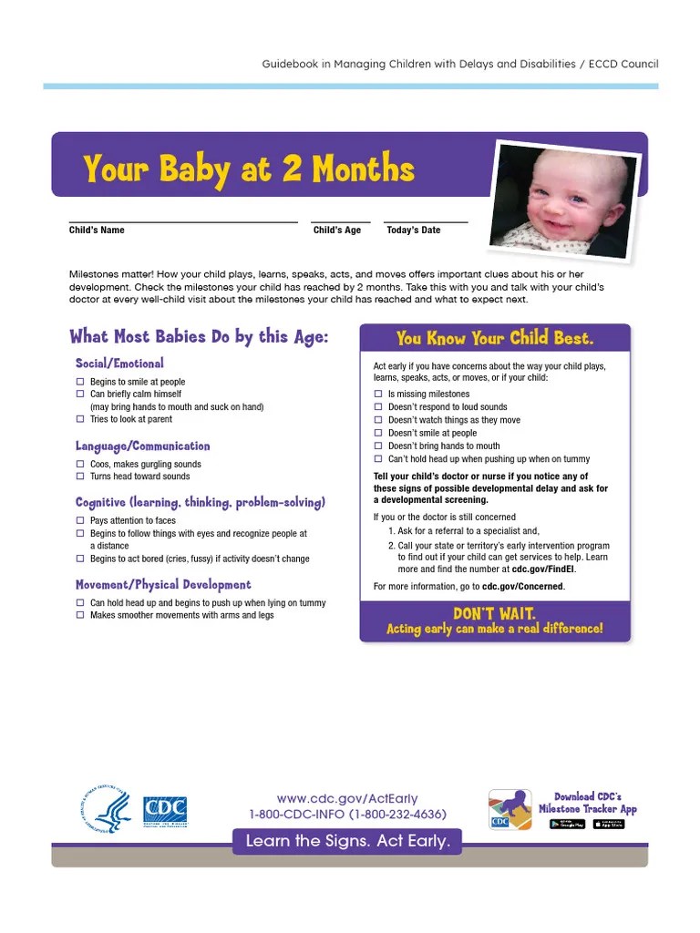 K.US CDC Developmental Milestones Checklist | PDF | Infants | Communication