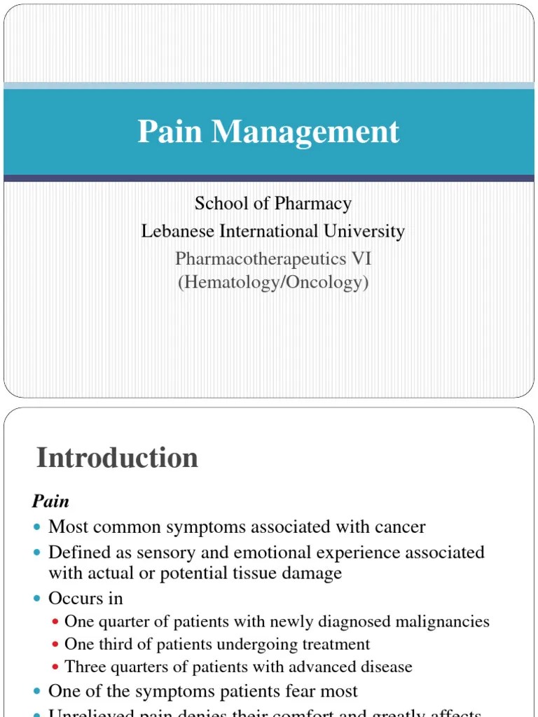 Pain Management | PDF | Analgesic | Opioid