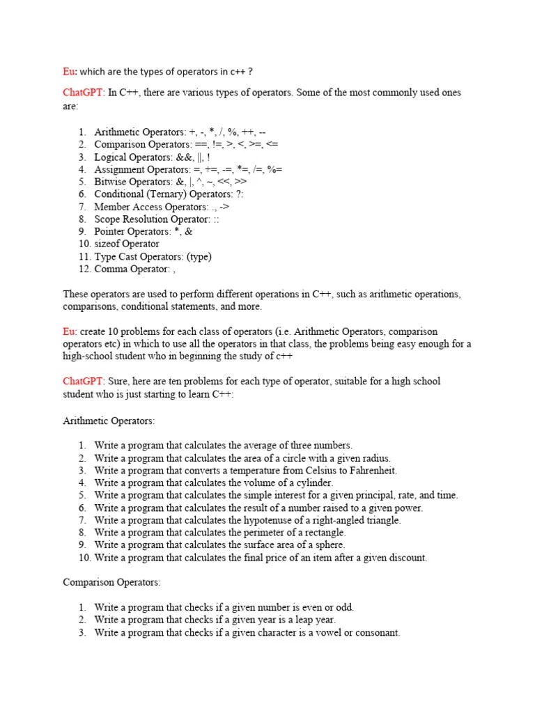 1 Operators | PDF | Computer Science | Elementary Mathematics