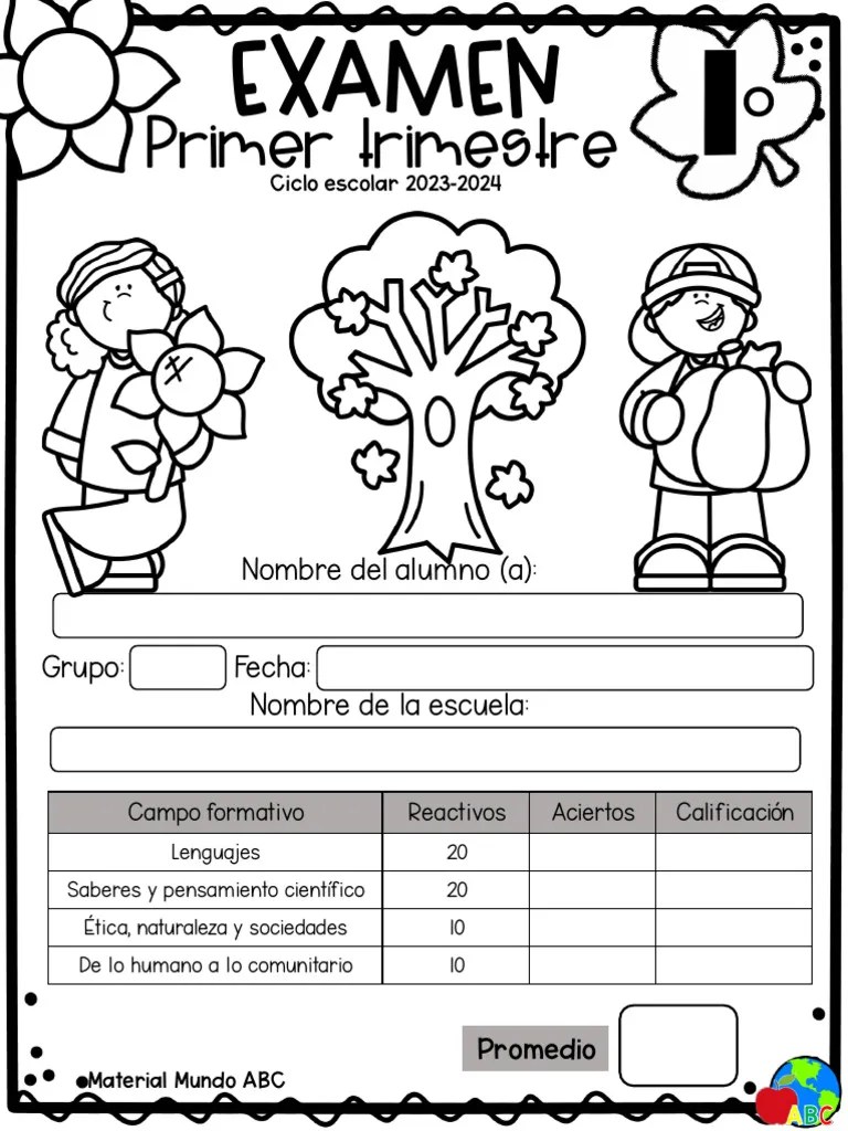 Examen Trimestral 1er Primer Grado Bloque 1 2022 2023 - Landscape Designs - Elegant Retina Collection