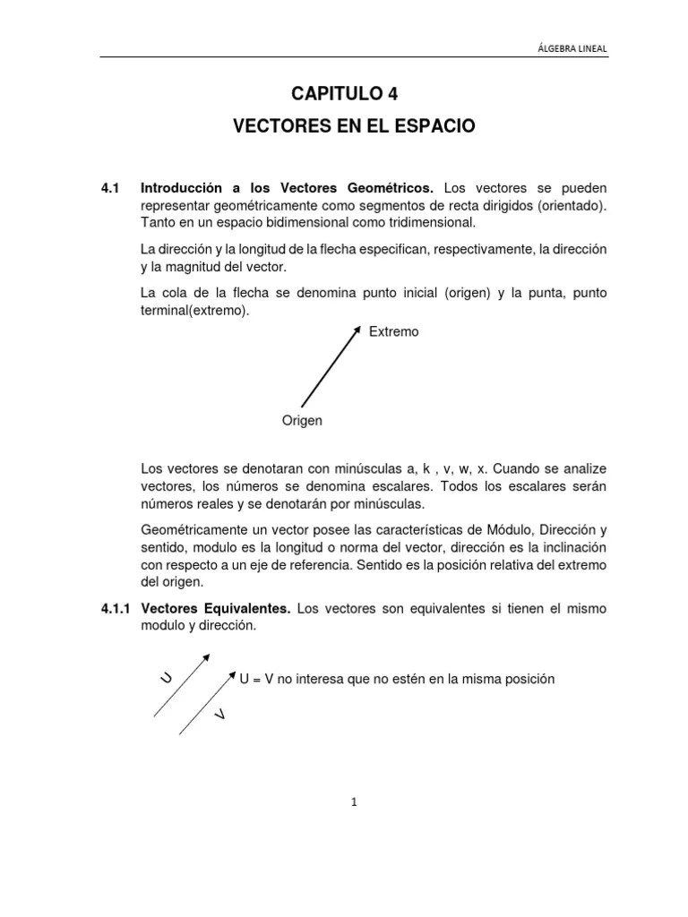 Vectores En El Espacio | PDF | Vector Euclidiano | Escalar (Matemáticas)