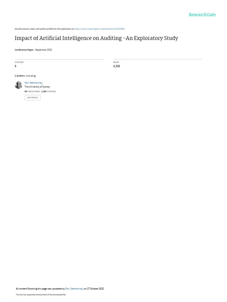 Impact Of Artificial Intelligence On Auditing - An Exploratory Study ...