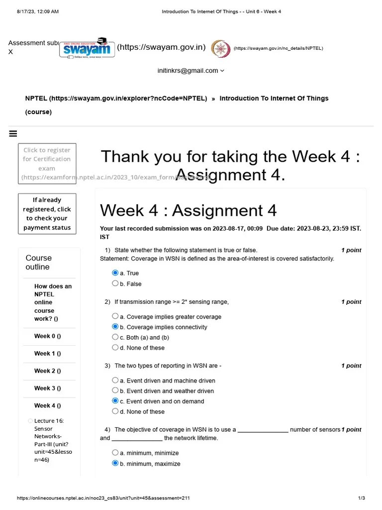 Introduction To Internet Of Things - Unit 6 - Week 4 | PDF | Wireless ...