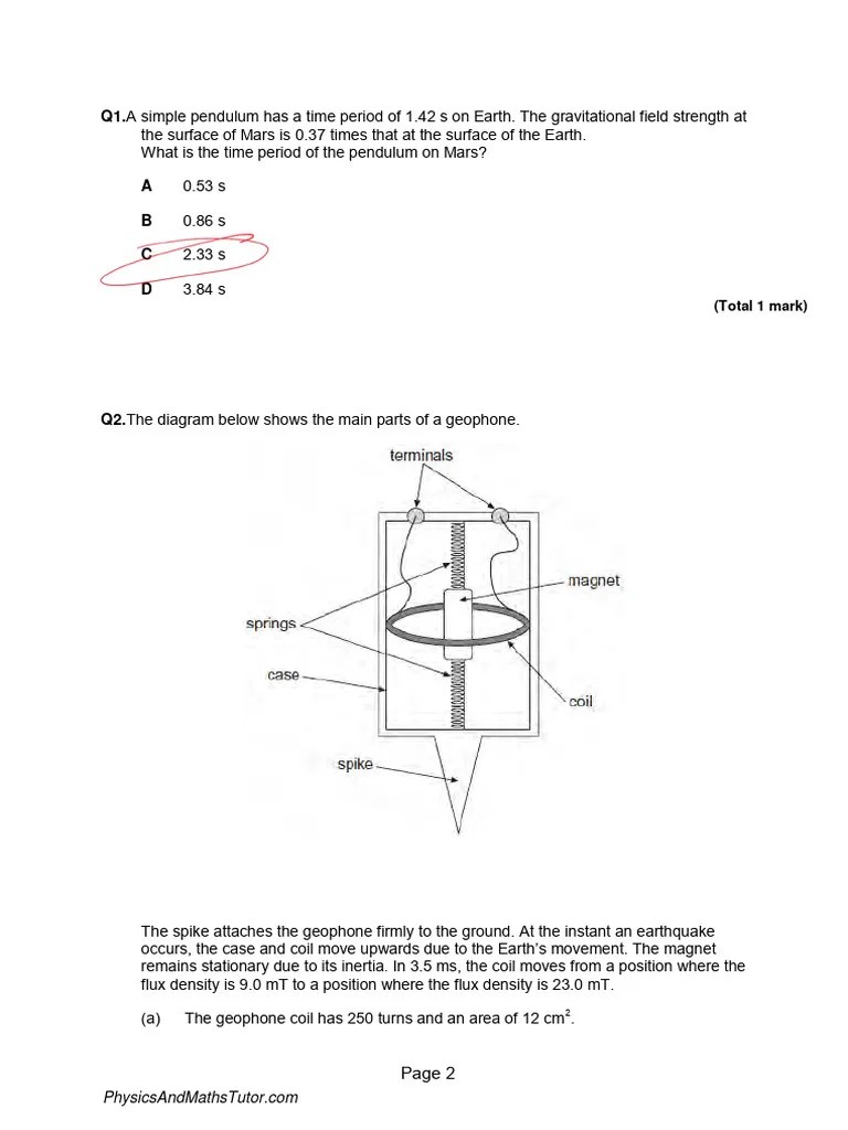 Simple Harmonic Systems QP | PDF | Oscillation | Pendulum