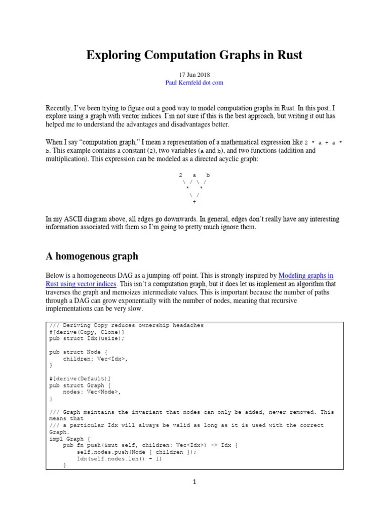 Exploring Computation Graphs In Rust | PDF | Vertex (Graph Theory ...