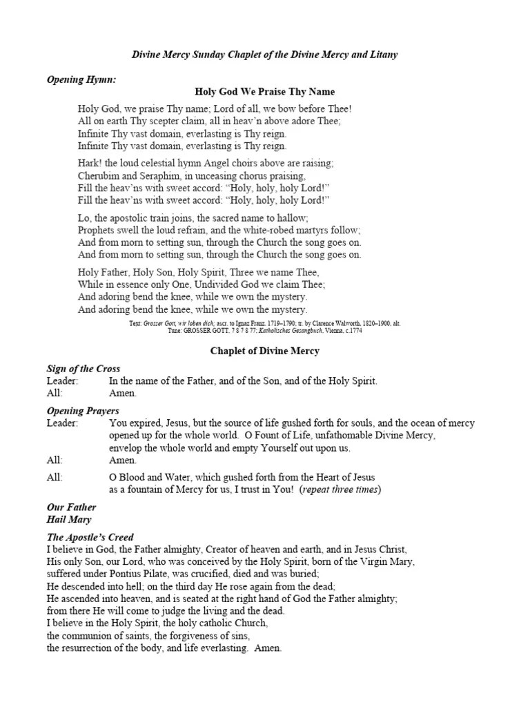 Divine Mercy Litany Chaplet Novena | Download Free PDF | Mercy | God ...