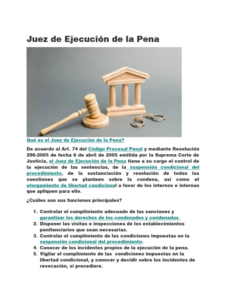 El Juez De La Ejecución De La Pena | PDF | Castigos | Pena Capital