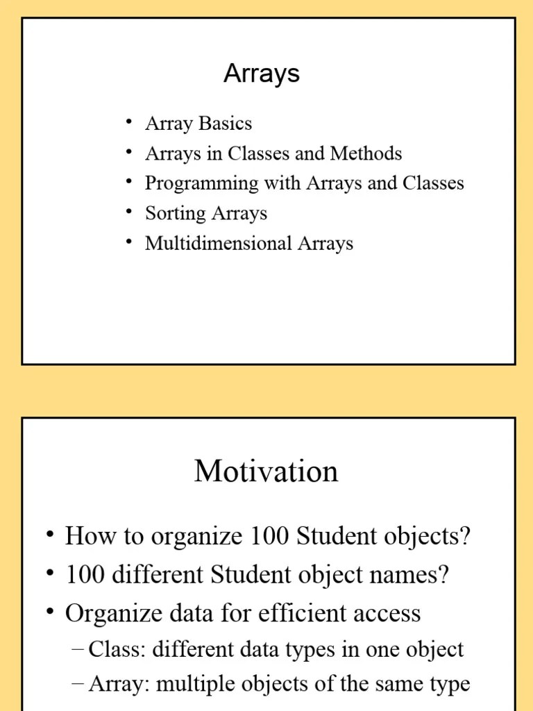 Arrays Examples | PDF | Class (Computer Programming) | Variable ...