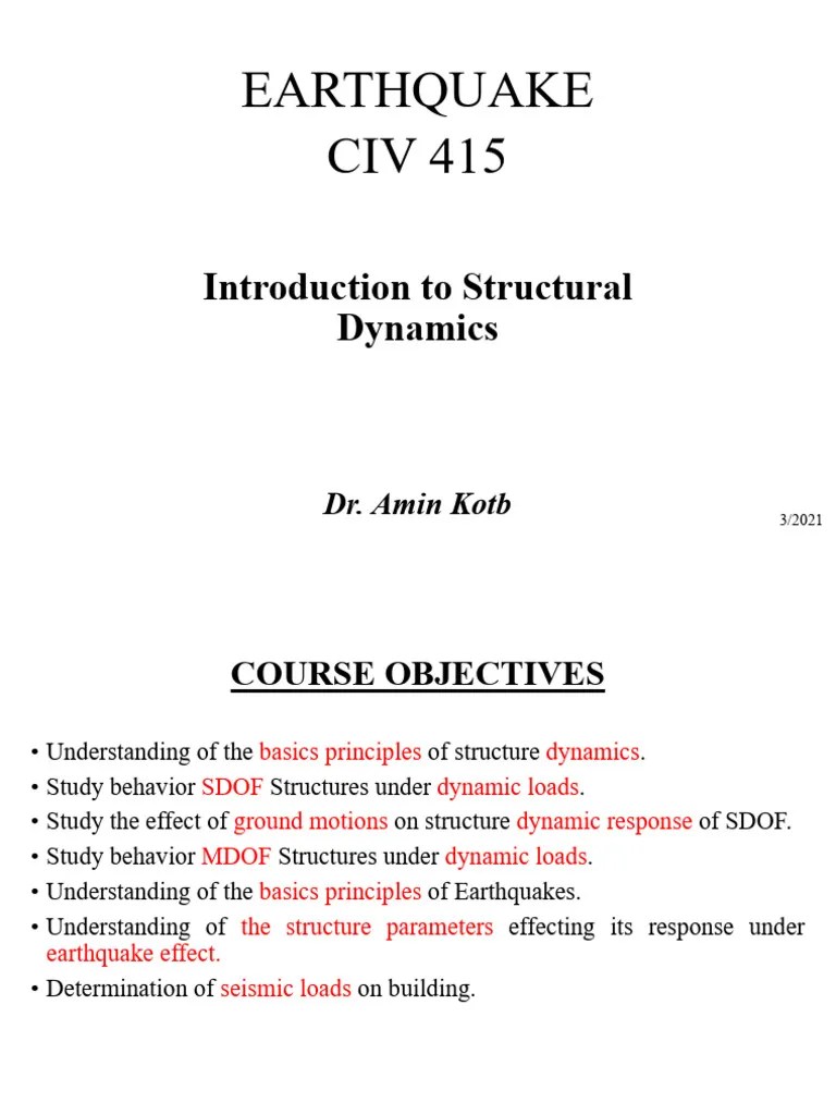 Introduction To Structural Dynamics | PDF | Force | Mass