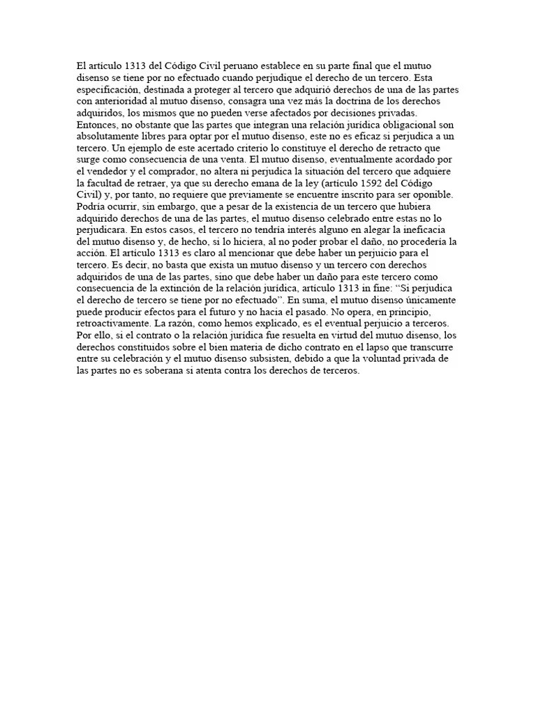 El Artículo 1313 Del Código Civil Peruano Establece En Su Parte Final ...