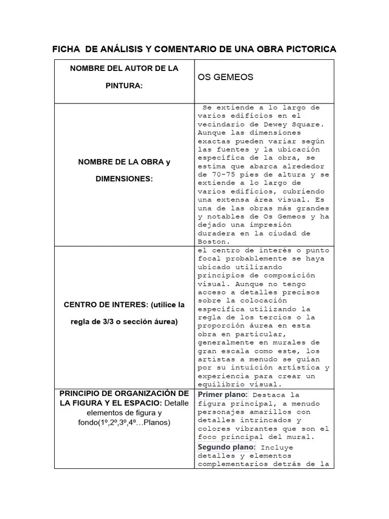 FICHA DE ANÁLISIS Pintura2023 | PDF | Color | Amarillo